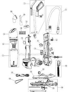 Page A Diagram and Parts List for UD40195  Dirt Devil Upright Vacuum